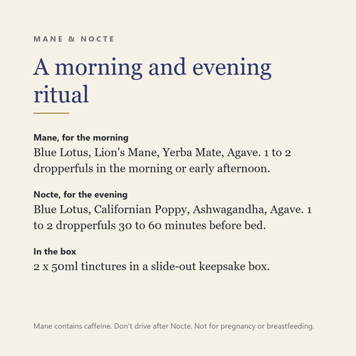 Mane and Nocte, a morning and evening ritual